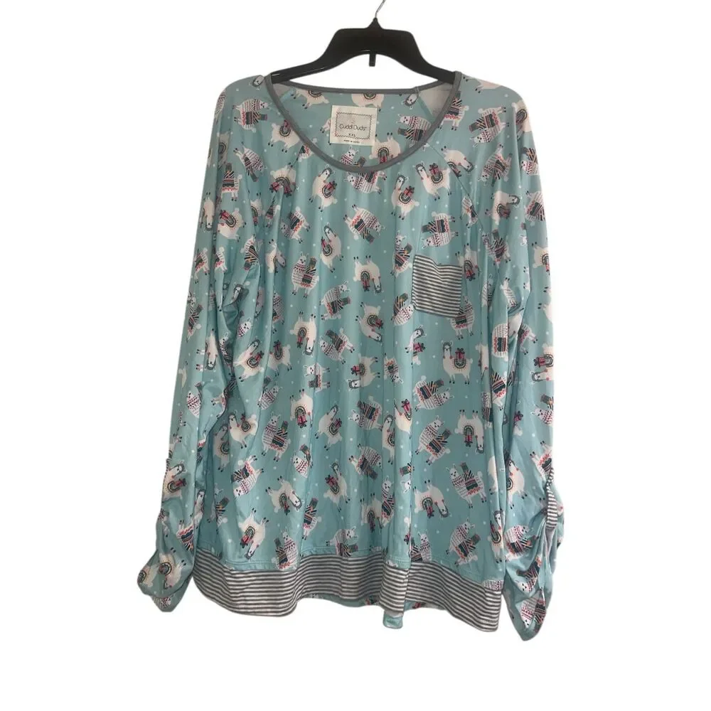 ✨CUDDL DUDS Womens Llamas Long Sleeve Cozy Jersey Sz 2X/XL Pajama Set✨ - Picture 6 of 13